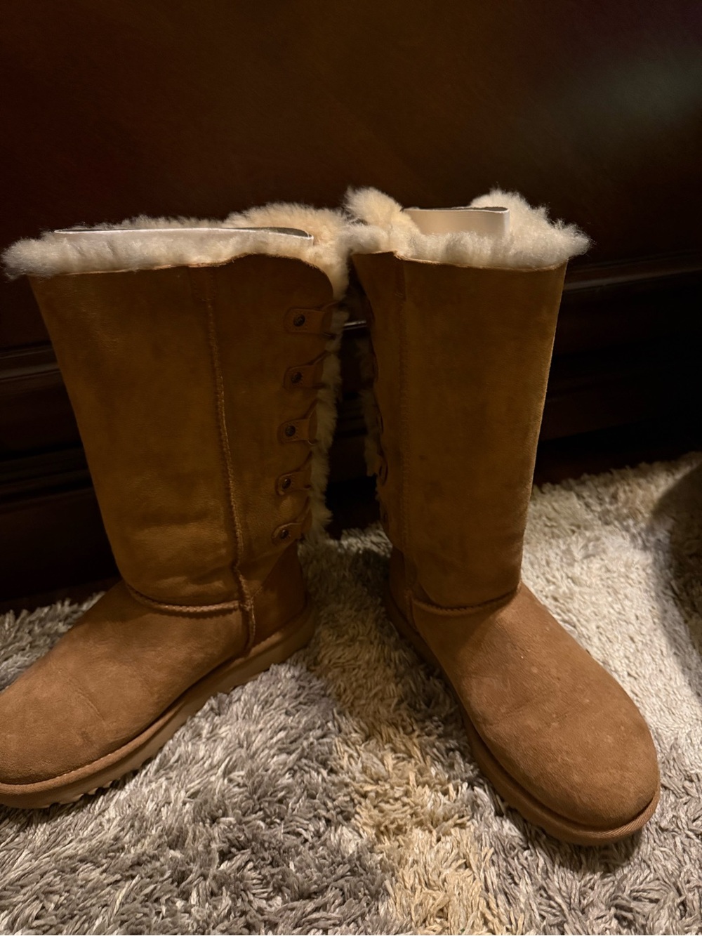 UGG Chestnut Suede Tall Shearling Boots